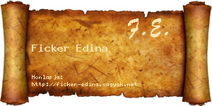 Ficker Edina névjegykártya